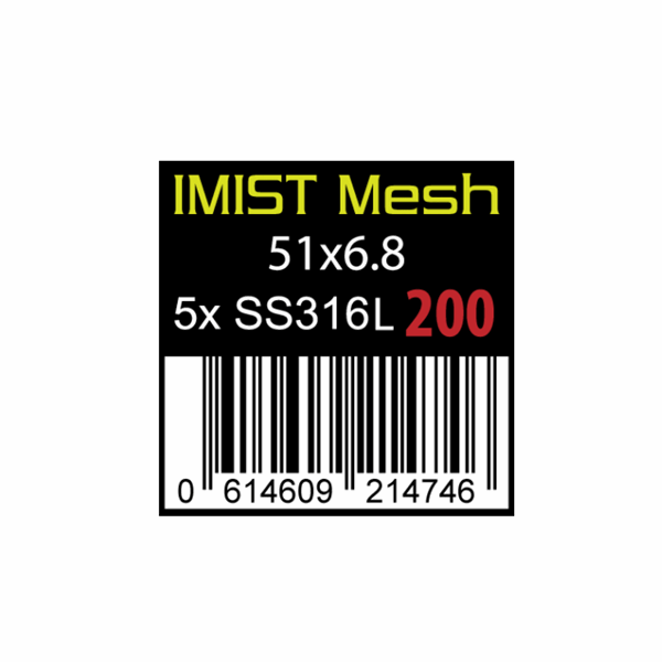 5x Meshstreifen - SS316L Edelstahl 200 - 6.8mm x 51mm