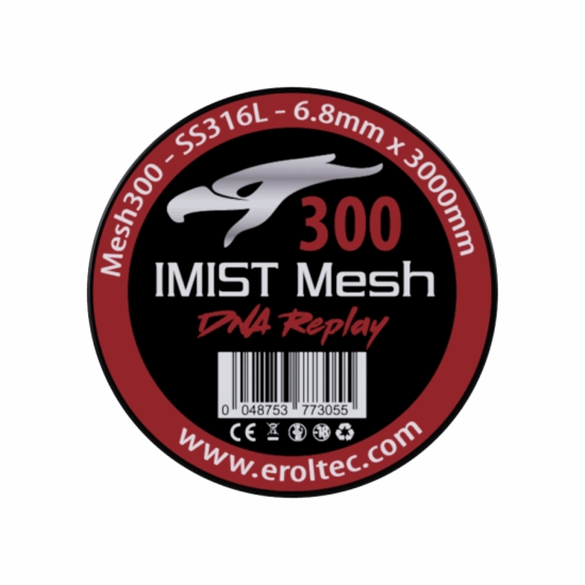 Imist - Mesh - SS316L Edelstahl 300 - 6.8mm x 3m Rolle DNA Replay Ready