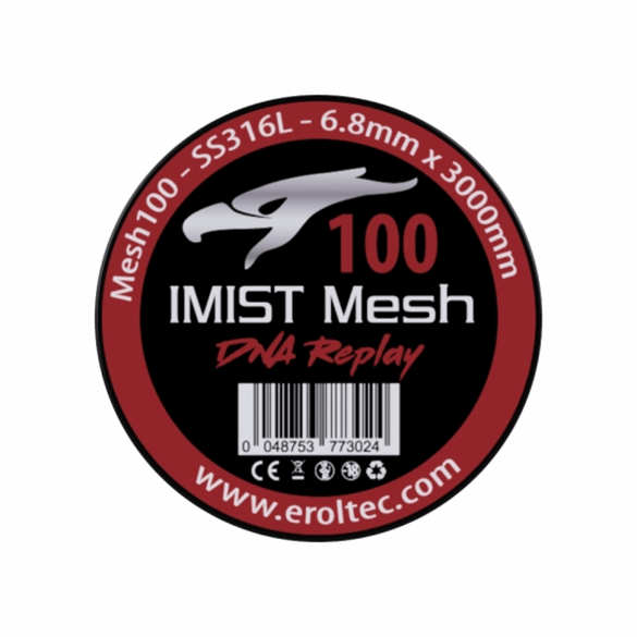 Imist - Mesh - SS316L Edelstahl 100 - 6.8mm x 3m Rolle DNA Replay Ready