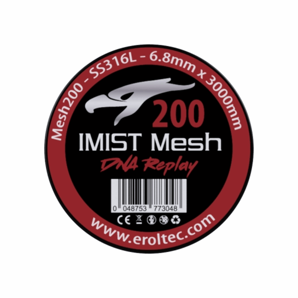 Imist - Mesh - SS316L Edelstahl 200 - 6.8mm x 3m Rolle DNA Replay Ready