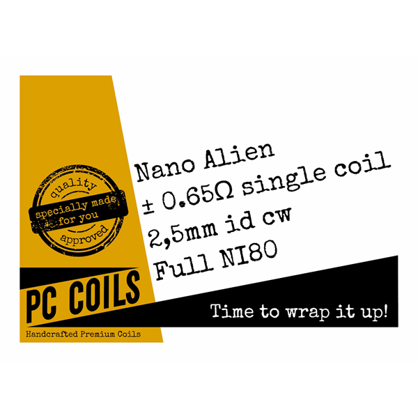 PC Coils - Nano Alien 0.65Ohm Ø 2.5mm - 2 stk - Handgemachte Premium Coils