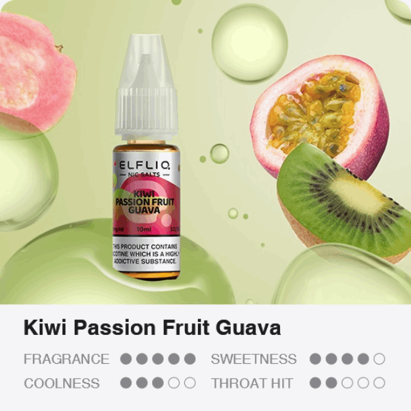 ELFBAR ELFLIQ Kiwi Passionfruit Guava 10ml 20mg/ml Nicsalt Liquid von Elfbar