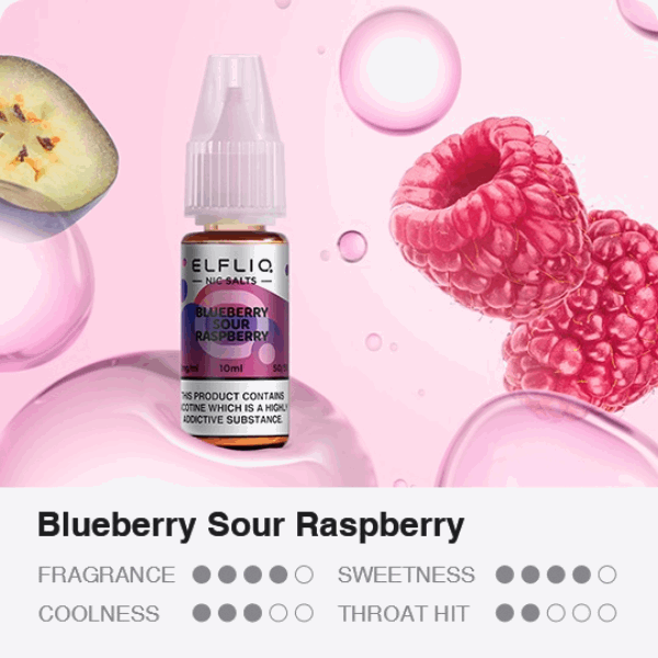 ELFBAR ELFLIQ Blueberry Sour Raspberry 10ml 20mg/ml Nicsalt Liquid von Elfbar