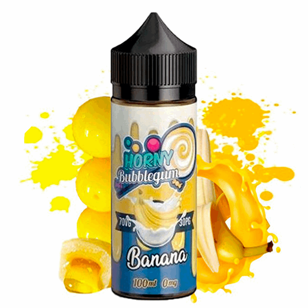 Horny Flava Banana Bubblegum - Horny Bubblegum Frucht Liquid 100ml Shortfill - 120