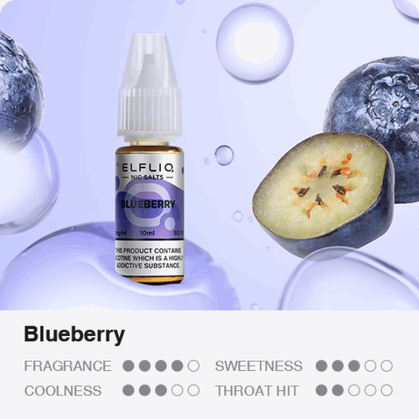 ELFBAR ELFLIQ Blueberry 10ml Nicsalt Liquid von Elfbar 10mg/ml Nicsalt