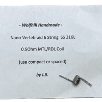Wolfhill Handmade Coils Nano Vertebraid SS316 4stk 0.5 Ohm