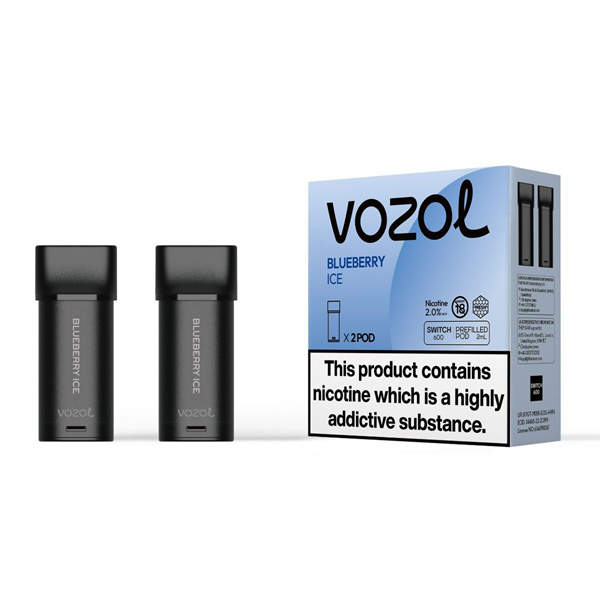 VOZOL Switch 600 Blueberry ICE 2 Stk Prefilled Ersatzpods 20mg/ml Nicsalt