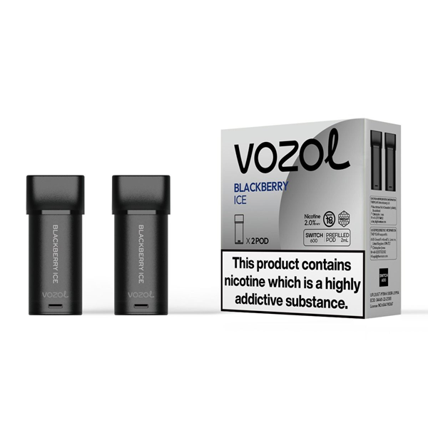 VOZOL Switch 600 Blackberry ICE 2 Stk Prefilled Ersatzpods 20mg/ml Nicsalt