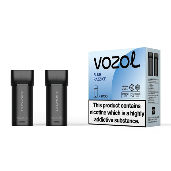 VOZOL Switch 600 Blue Razz ICE 2 Stk Prefilled Ersatzpods 20mg/ml Nicsalt