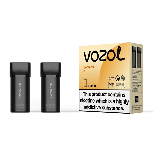 VOZOL Switch 600 Banana ICE 2 Stk Prefilled Ersatzpods 20mg/ml Nicsalt