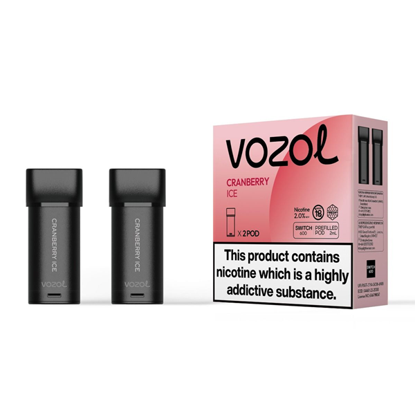 VOZOL Switch 600 Cranberry ICE 2 Stk Prefilled Ersatzpods 20mg/ml Nicsalt
