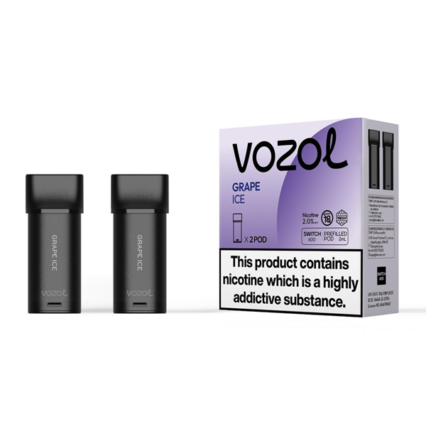 VOZOL Switch 600 Grape ICE 2 Stk Prefilled Ersatzpods 20mg/ml Nicsalt