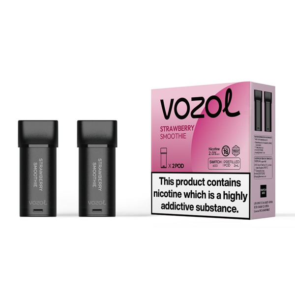 VOZOL Switch 600 Strawberry Smoothie 2 Stk Prefilled Ersatzpods 20mg/ml Nicsalt