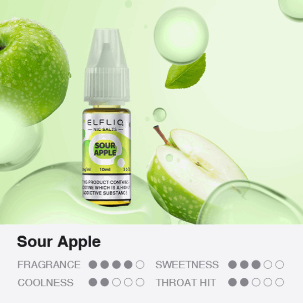 ELFBAR ELFLIQ Sour Apple 10ml Fruchtliquid mit Nicsalt von Elf Bar