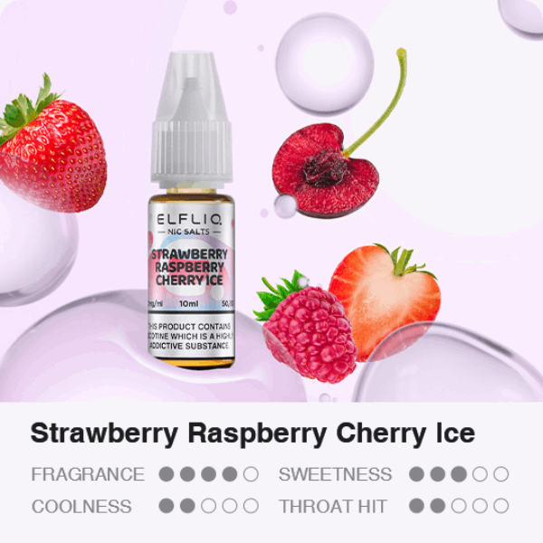 ELFBAR ELFLIQ Strawberry Raspberry Cherry ICE 10ml Fruchtliquid mit Nicsalt von Elf Bar